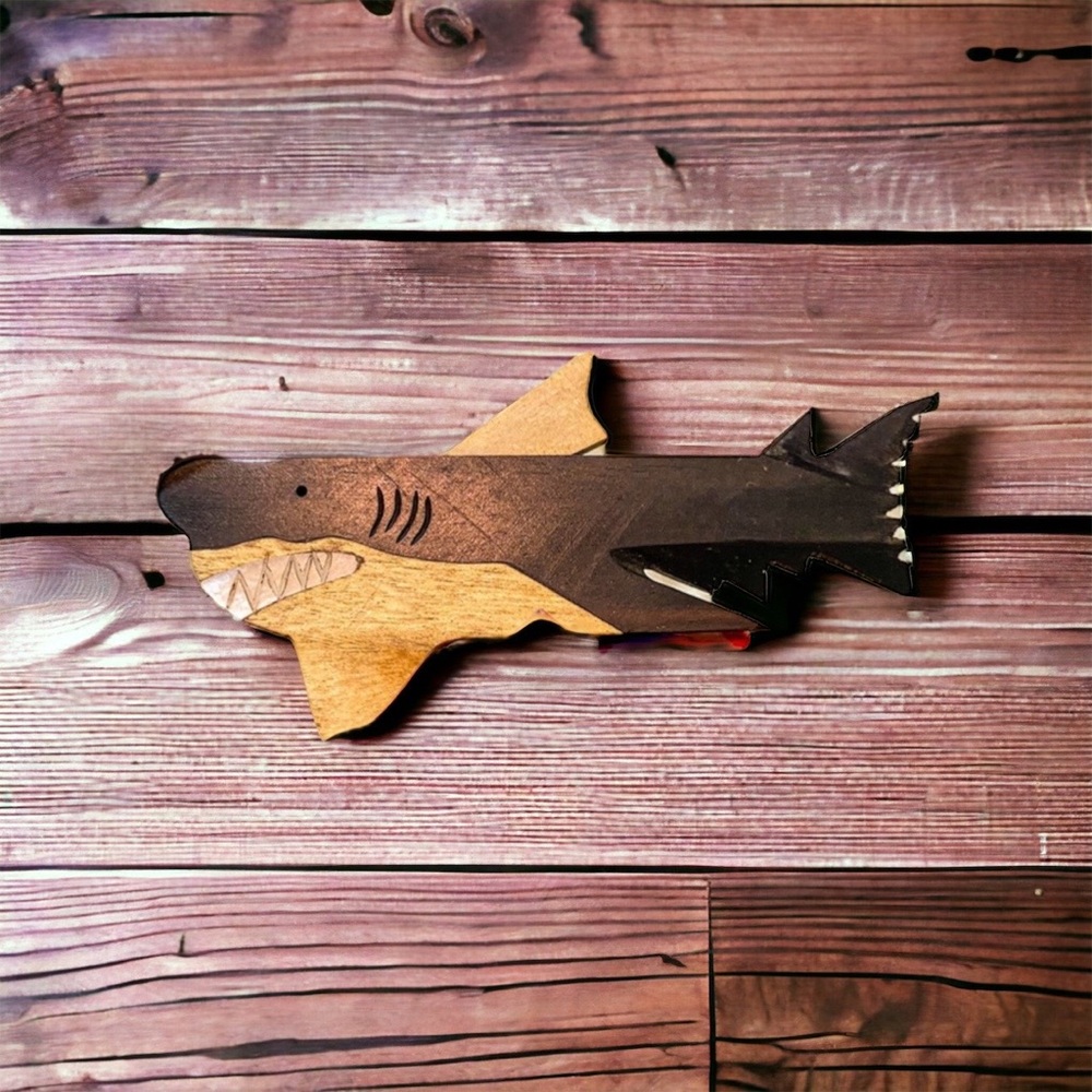 New! ☆ Balinese Handmade Shark Pin For Bags, Clothes, Etc.!